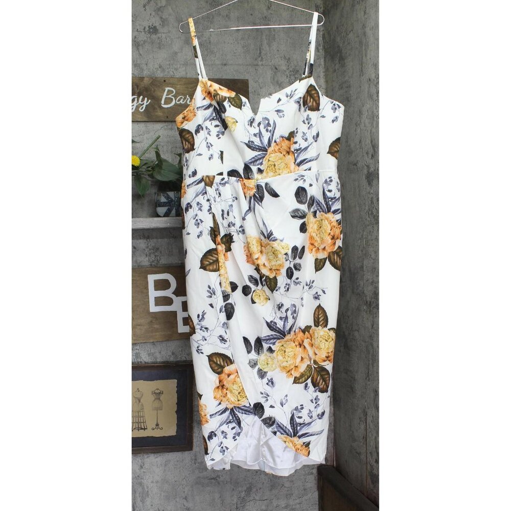 City Chic Womens Trendy Plus Size Sunset Dress 6998409 Sunset floral White 20W